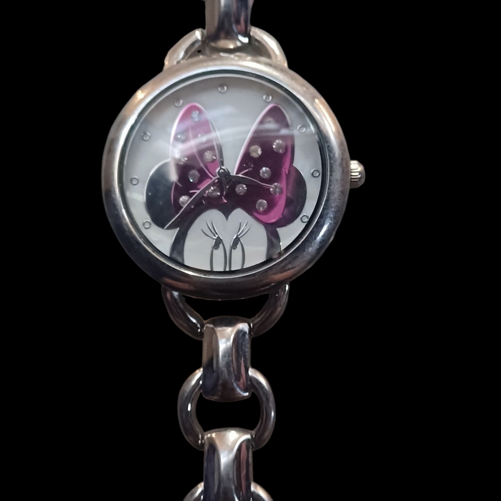 Silver and Purple Watch with Bow Design